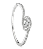 Boodles platinum bangle with pearl and diamond (British brand)