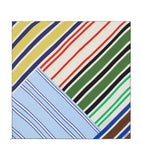 LOEWE silk twill scarf with colourful stripes 90cm, UK version