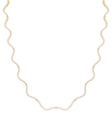 Harrods Astrid & Miyu Gold-Plated and Cubic Zirconia Ripple Tennis Necklace- Buy online at McGrocer