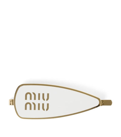 Harrods Miu Miu Enamel Logo Hair Clip- Buy online at McGrocer