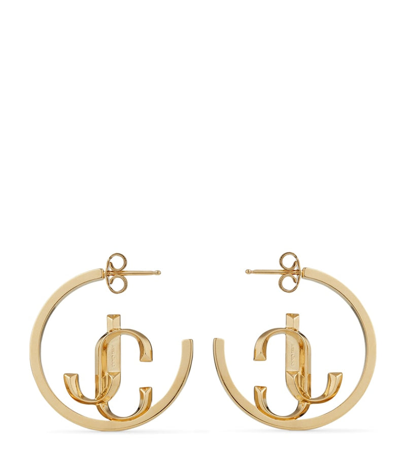 Jimmy Choo JC gold-tone hoop earrings (British brand)