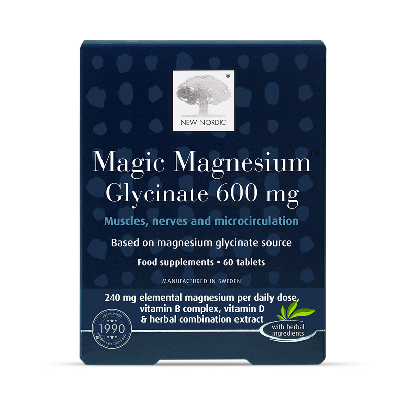 New Nordic Magic Magnesium Glycinate 600mg 60 tablets, imported from the UK