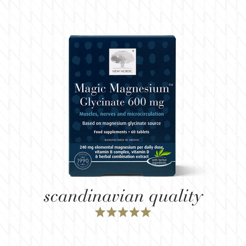 New Nordic Magic Magnesium Glycinate 600mg 60 tablets, imported from the UK