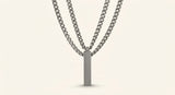 Louis Vuitton sterling silver LV Whisper necklace 57cm (British brand)