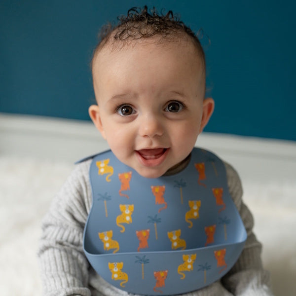 Ziggle silicone bib Tiger Leopard pattern One size (British brand)