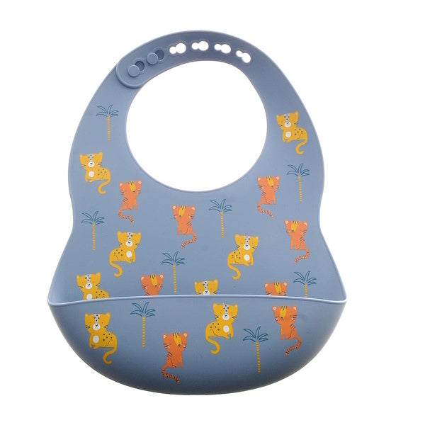 Ziggle silicone bib Tiger Leopard pattern One size (British brand)