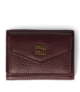 Harrods Miu Miu Small Leather Trifold Wallet- Buy online at McGrocer