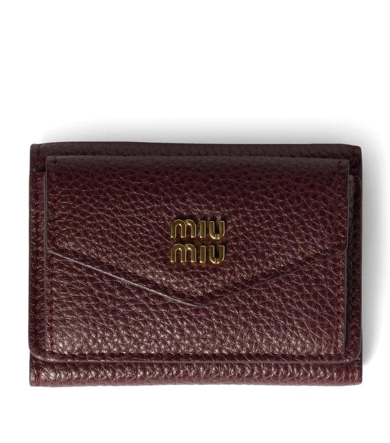 Miu Miu leather trifold wallet small grained calfskin - British product