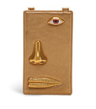 Schiaparelli leather face phone pouch, UK version