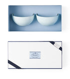 Prada set of two celadon porcelain bowls with hand-glazed finish, imported from the UK