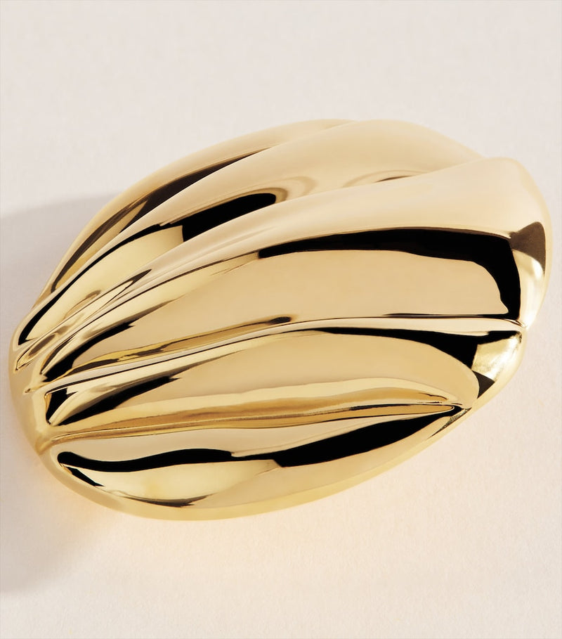 Chloé Pleats clip-on earrings in gold-tone finish, imported from the UK