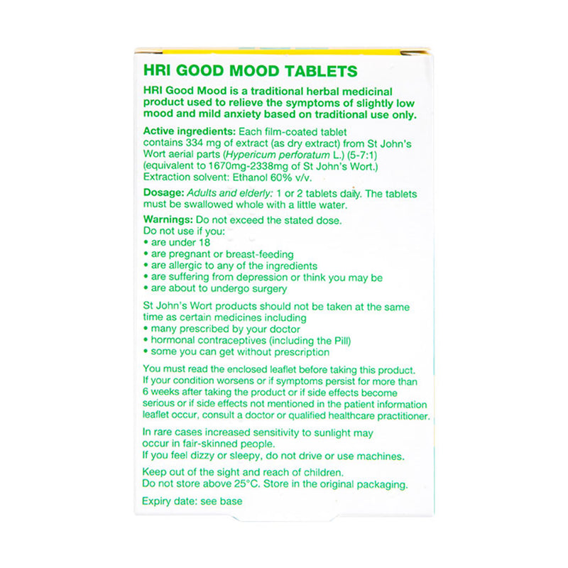 HRI Good Mood St John's Wort 30 Tablets, UK version