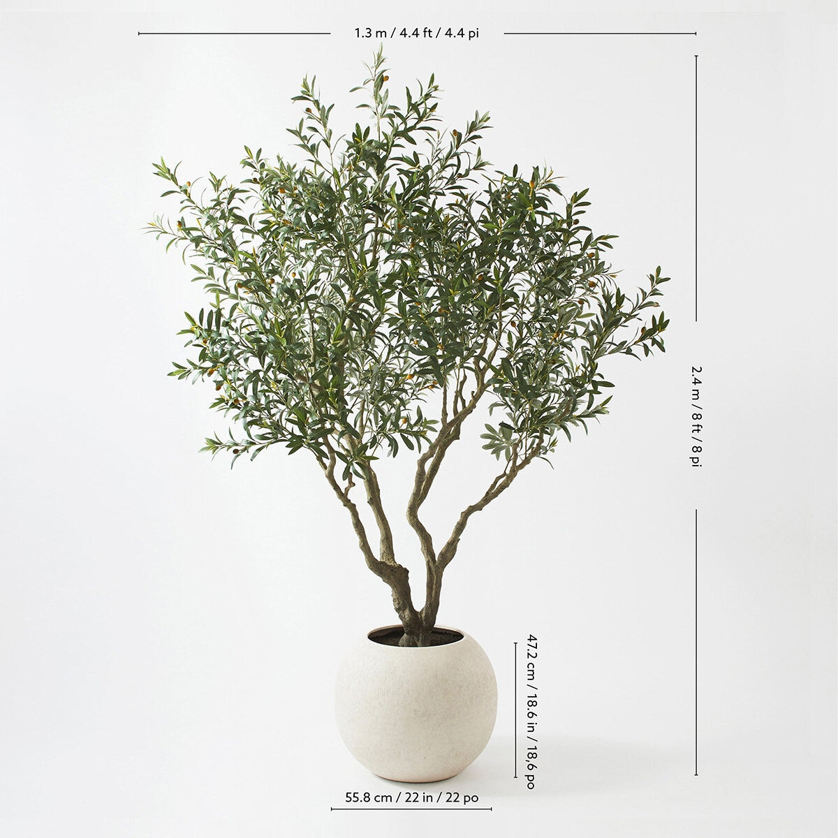 Artificial 8ft Olive Tree in Planter - McGrocer