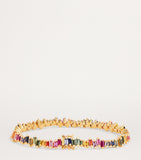 Suzanne Kalan Bold rose gold rainbow sapphire tennis bracelet 18cm (British brand)