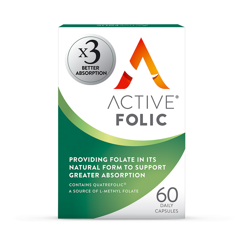 Active Folic supplement 400mcg 60 Capsules - British product