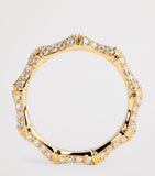 Anita Ko yellow gold pavé diamond bamboo ring, UK version