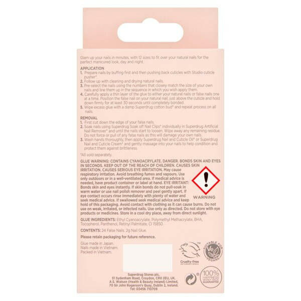 Superdrug Studio Texture Clear False Nails Black GOODS Superdrug