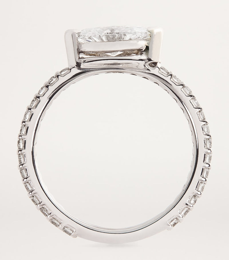 SHAY white gold diamond solitaire marquise ring, imported from the UK