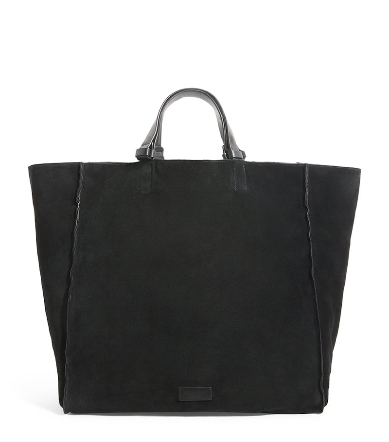 Giorgio Armani suede leather-trim tote bag, imported from the UK