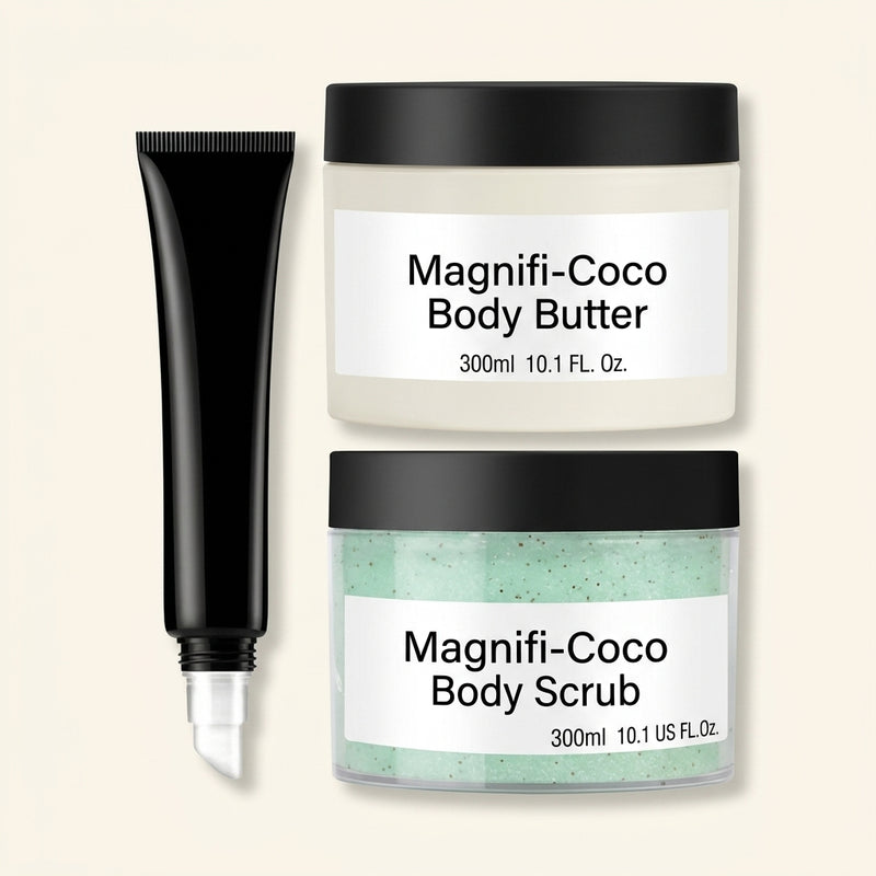 Soap & Glory Magnificoco bundle lip gloss body scrub butter, UK version
