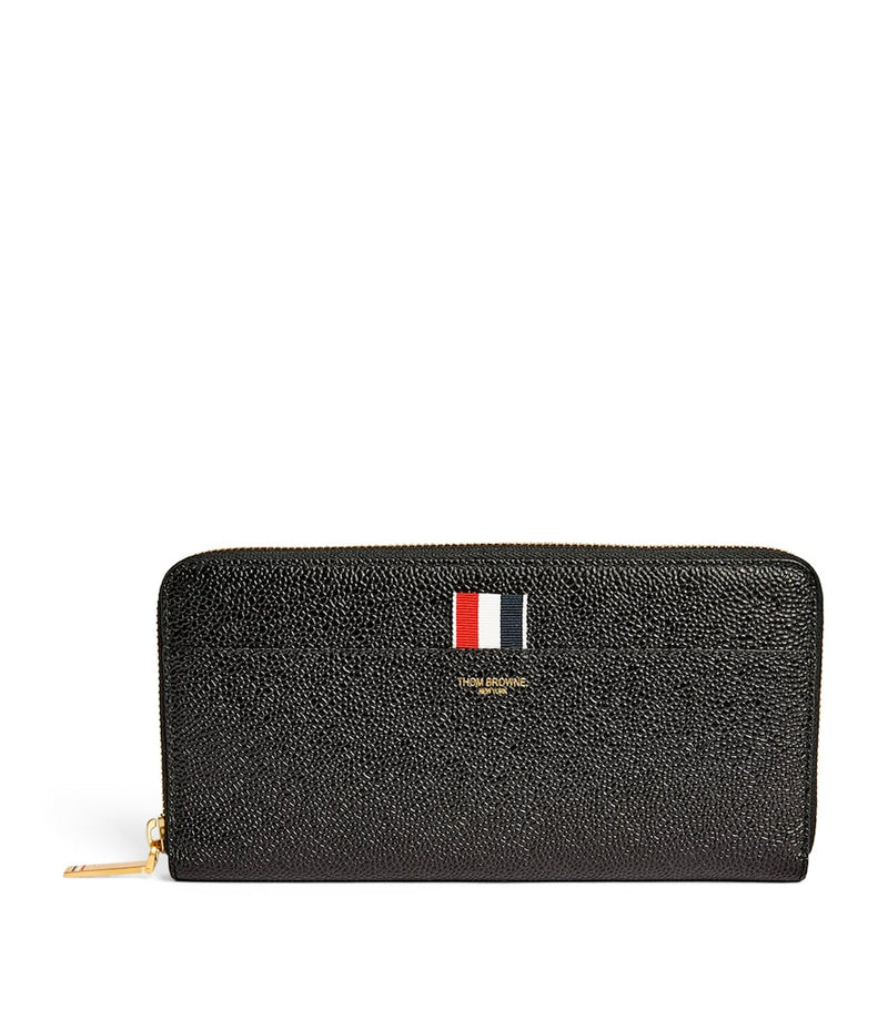 Thom Browne leather continental zip wallet, imported from the UK