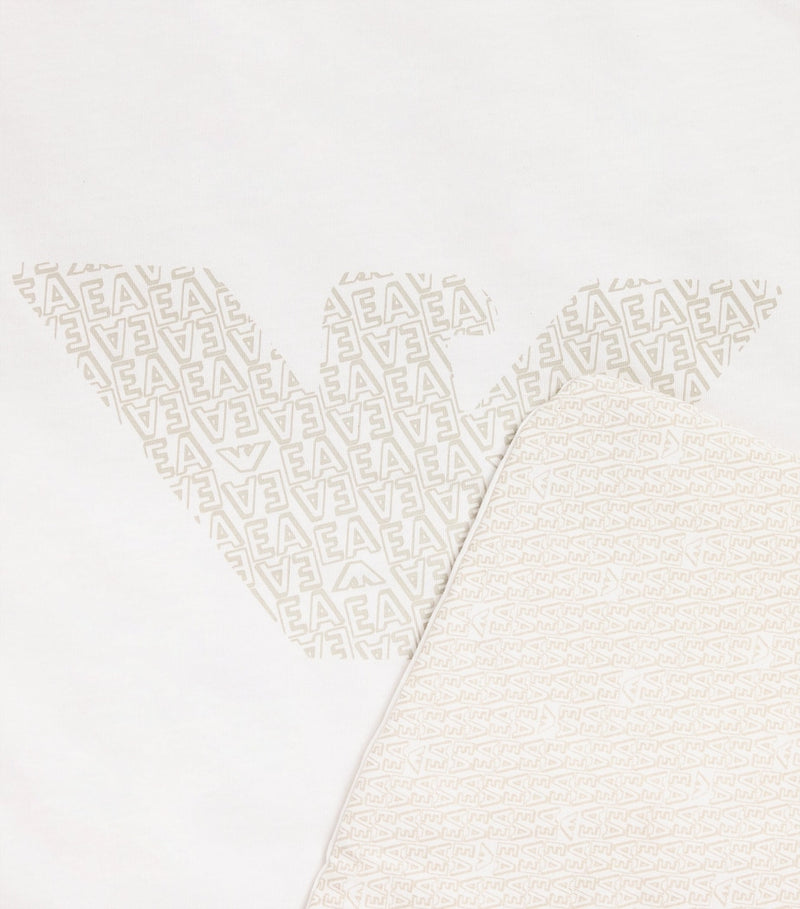 Emporio Armani Kids reversible cotton logo baby blanket 75x65cm (British brand)
