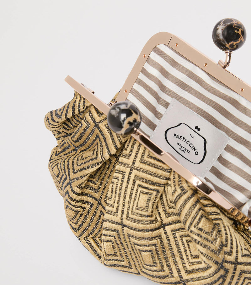 Weekend Max Mara Pasticcino woven jacquard clutch, imported from the UK
