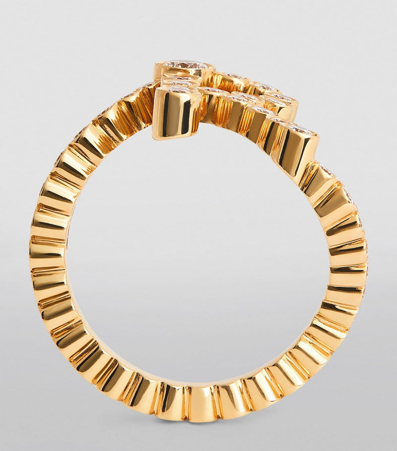 Sophie Bille Brahe yellow gold diamond Ensemble R ring - British product