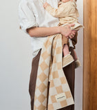 Binibamba merino wool chequerboard blanket - British product