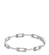Harrods Monica Vinader Sterling Silver and Diamond Signature Link Slim Bangle- Buy online at McGrocer