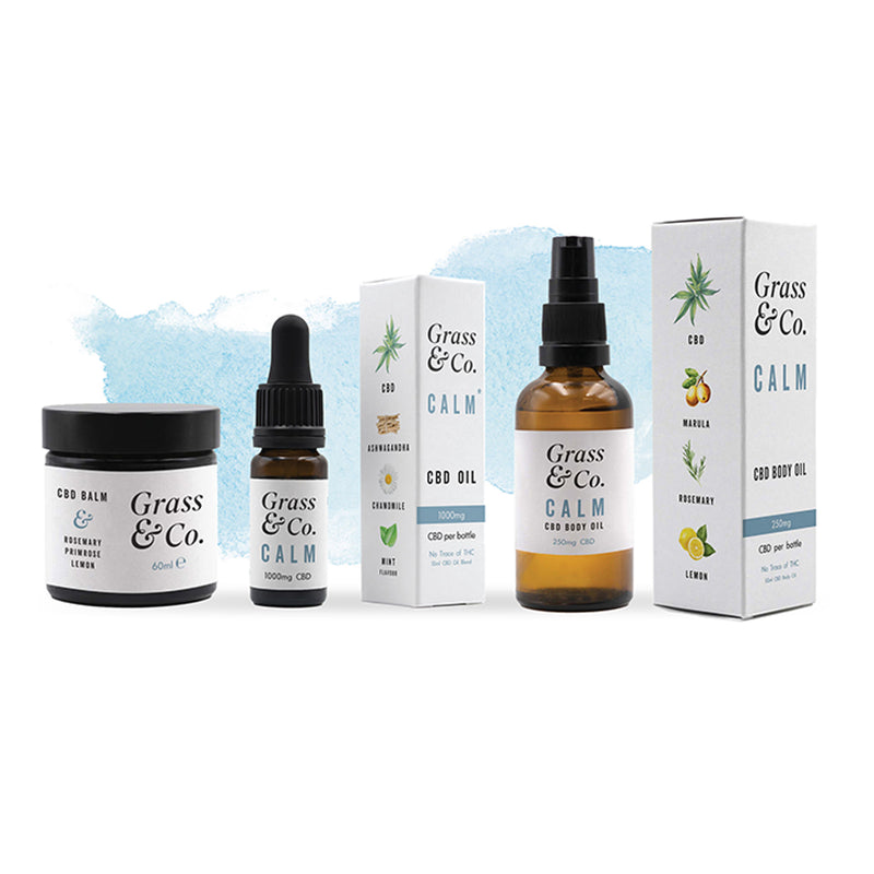 Grass & Co. CALM CBD Verzehrbares Öl 1000mg mit Ashwagandha, Kamille & Minze 10ml