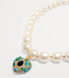 Valentino Garavani Coeur Royal beaded necklace with heart pendant - British product