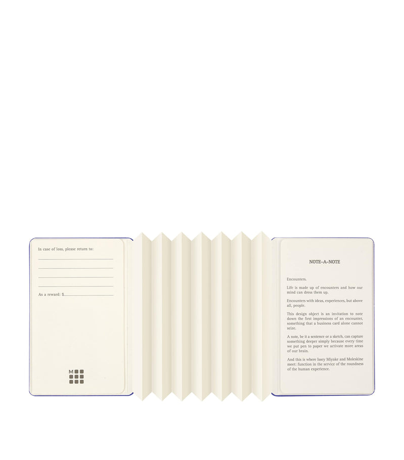 Moleskine Miyake Design Studio business card holder with note pages, imported from the UK