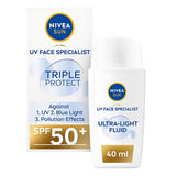 Superdrug Nivea Triple Protect Ultra-Light Sun Fluid SPF50+ Face Protection 40ml- Buy online at McGrocer