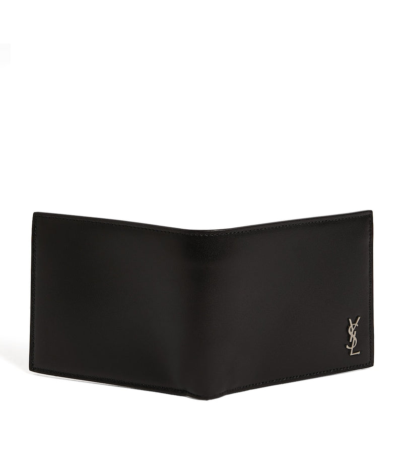 Saint Laurent leather bifold wallet with card slots and monogram - (British brand)
