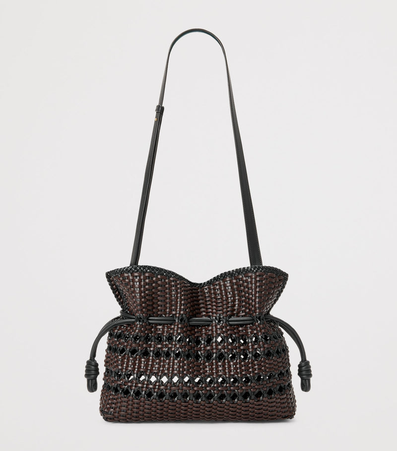 LOEWE Flamenco clutch bag in woven leather (British brand)