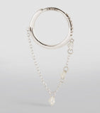 Persée white gold diamond drop huggie single earring, imported from the UK