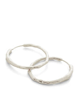 Harrods Monica Vinader Medium Sterling Silver MV Siren Muse Hoop Earrings- Buy online at McGrocer