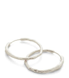 Monica Vinader sterling silver hammered hoop earrings, imported from the UK