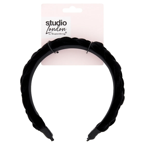 Studio London Braided Headband Black GOODS Superdrug