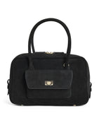 Sandro Paris suede top-handle bag with gold-tone hardware - British product