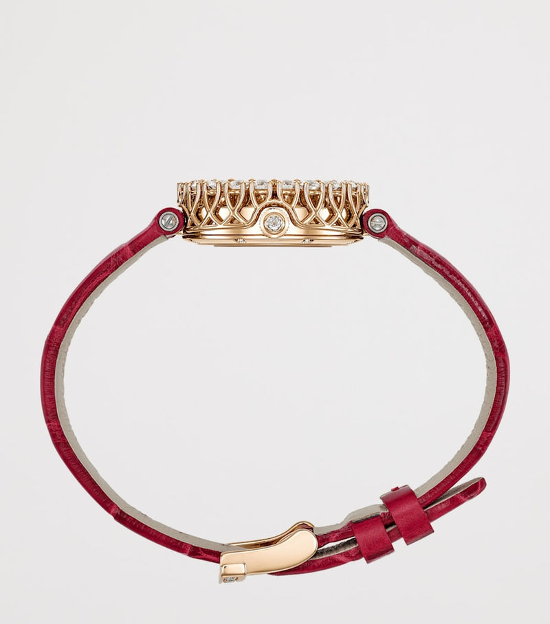 Chopard L'Heure du Diamant rose gold diamond carnelian watch 26mm (British brand)