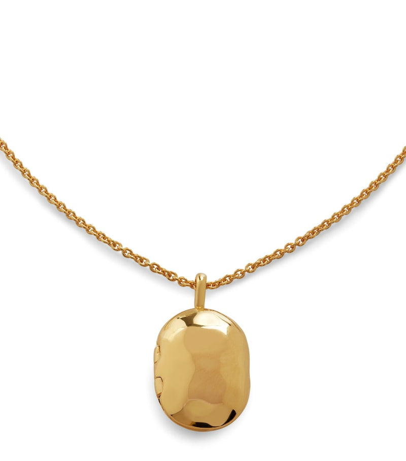 Monica Vinader gold vermeil Havana locket chain necklace imported from the UK