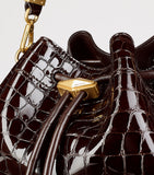 Jimmy Choo crocodile-effect leather cinch shoulder bag - British product
