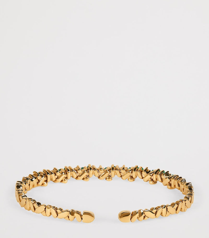 Suzanne Kalan Frenzy Reborn bangle yellow gold diamonds emeralds - British product