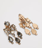 Max Mara embellished chandelier earrings gold tone crystals, imported from the UK