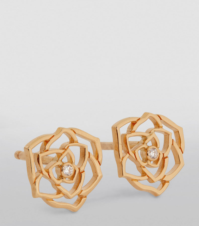 Piaget rose gold diamond earrings, UK version