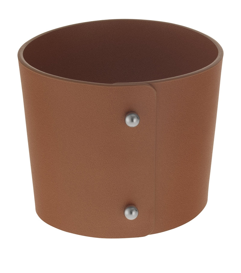 Christofle leather Objets Miroir coffee cup ring, imported from the UK