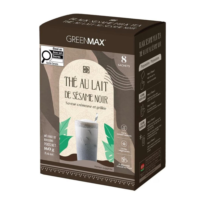 Greenmax black sesame milk tea, imported from the UK