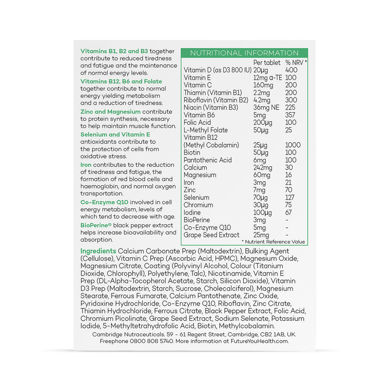 Fighting Fatigue energy supplement with iron and vitamin B12 28 tablets (British brand)